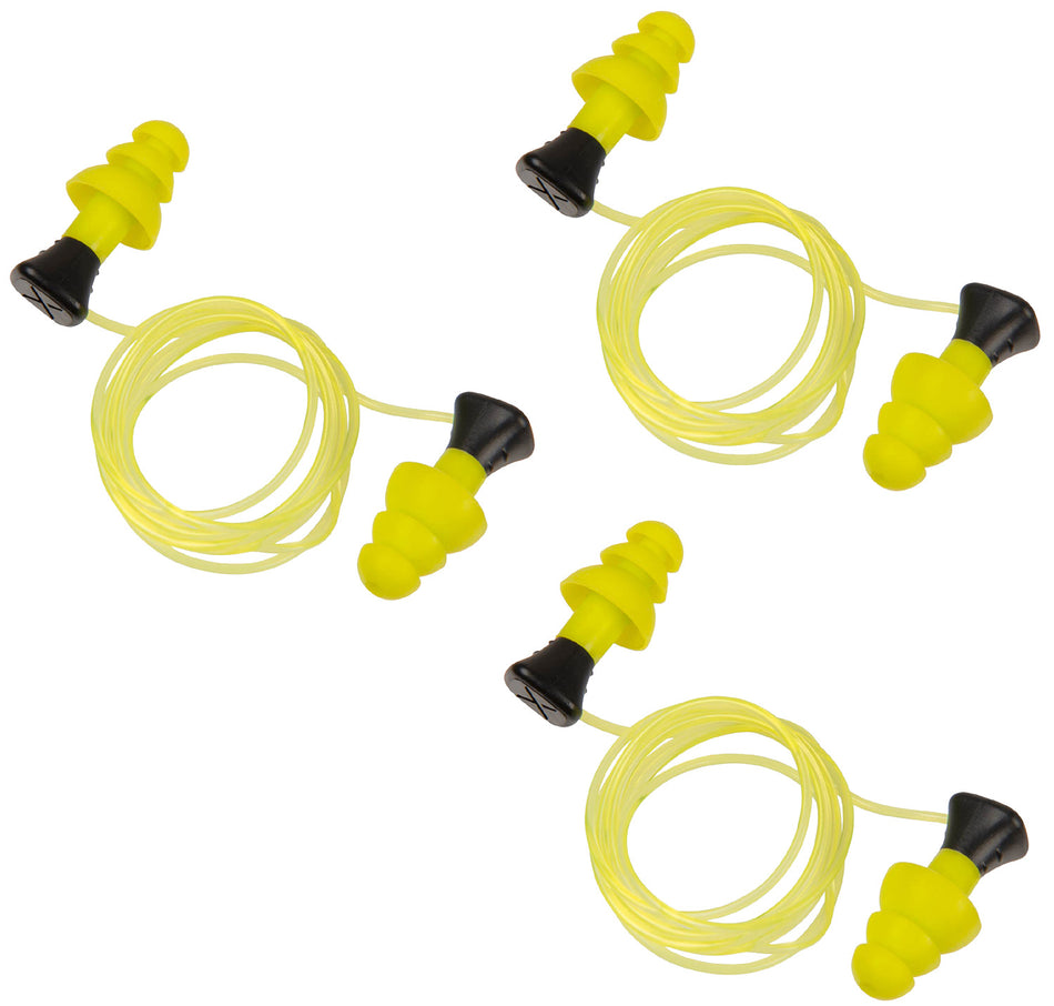 Allen ULTRX 4118 Tethered Silicone Ear Plugs 26 dB Yellow 3 Pair