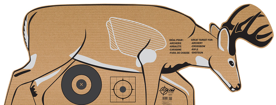 EZ-Aim 6033 Standing Deer Silhouette Cardboard Shooting Target Crossbow/Rifle/Shotgun Brown/White