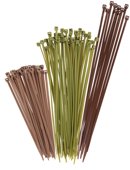 Vanish 15823 Hunting Blind Cable Ties Assortment Tan/Green/Brown Nylon 100 Pack