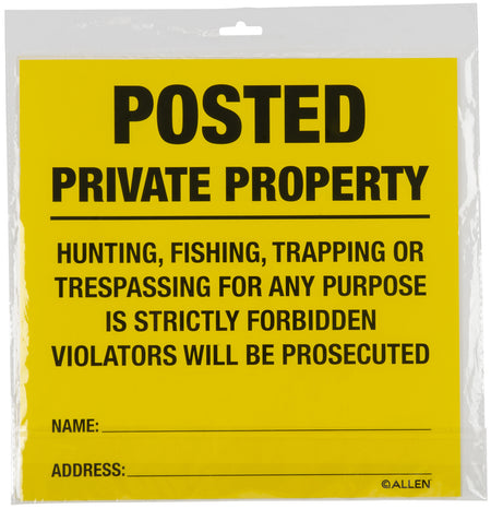 Allen 15824 Posted No Trespassing Sign 12-Pack Property Boundary Markers