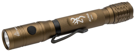 Browning 3711256 Alpha 2AA Compact Flashlight Burnt Bronze 36-525 Lumens White LED/Green