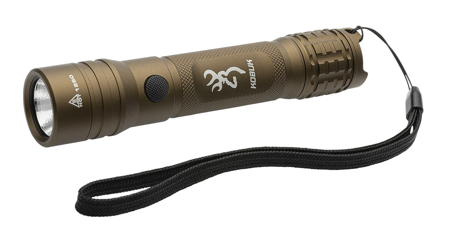 Browning 3711260 Kobuk Dual Fuel Flashlight Burnt Bronze 15-2000 Lumens White Nichia LED