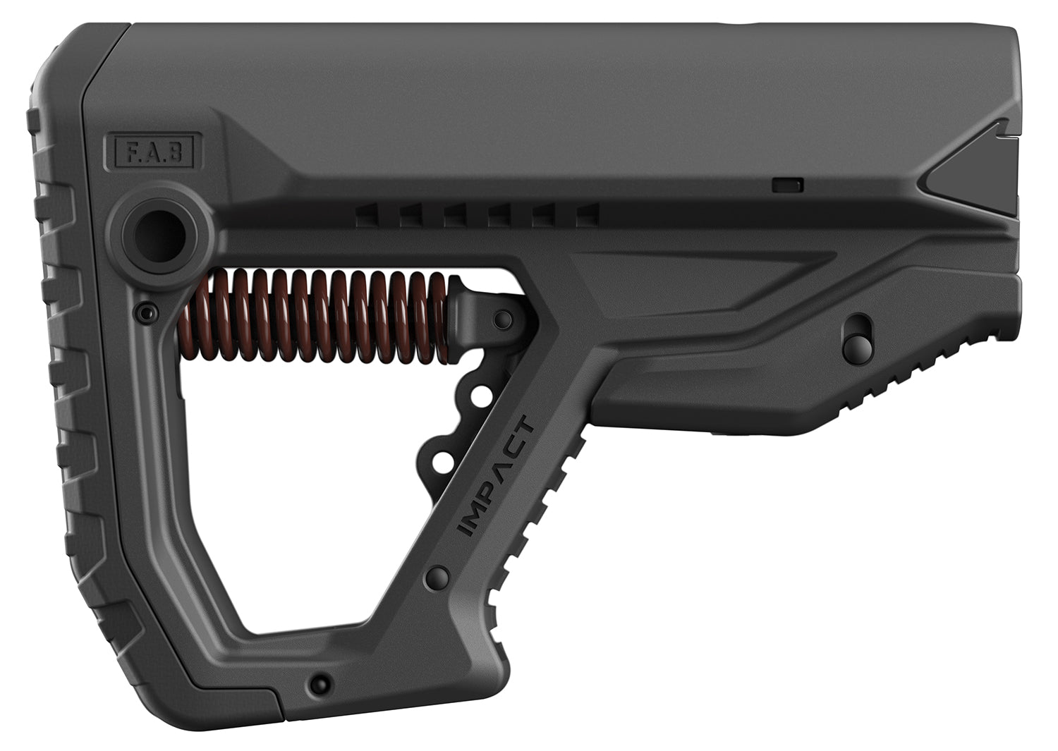 FAB Defense FXCIMPACTB GL-CORE IMPACT Shock-Absorbing Buttstock Black - 3-Setting Recoil Reduction for AR-Platform