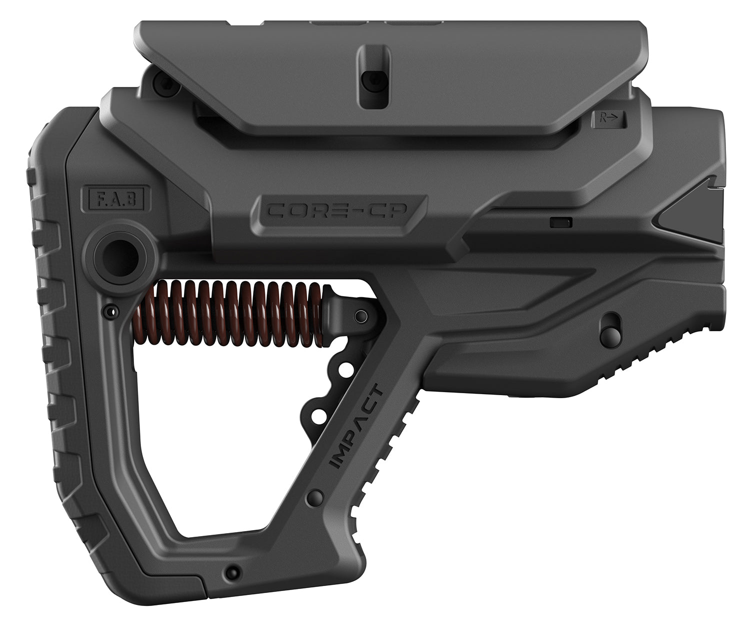 FAB Defense FXCIMPACTCPB GL-Core IMPACT Shock-Absorbing Buttstock Black 3-Setting Adjustable Recoil Reduction