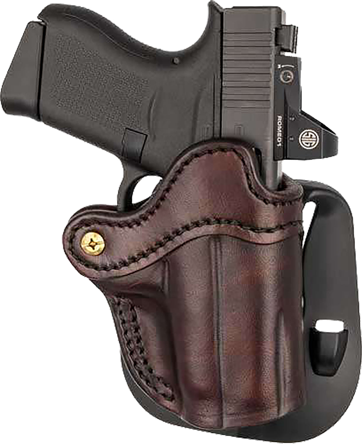 1791 Gunleather Optics Ready Compact Paddle Holster OWB Signature Brown Leather Right Hand