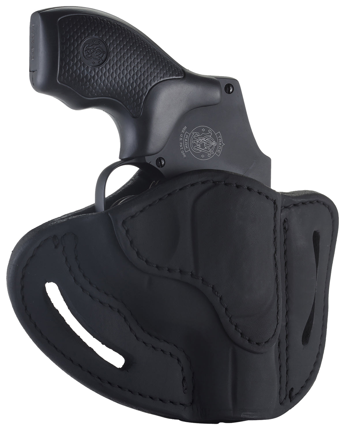 1791 Gunleather RVHX-1 OWB Stealth Black Leather Belt Slide Holster J-Frame Right Hand