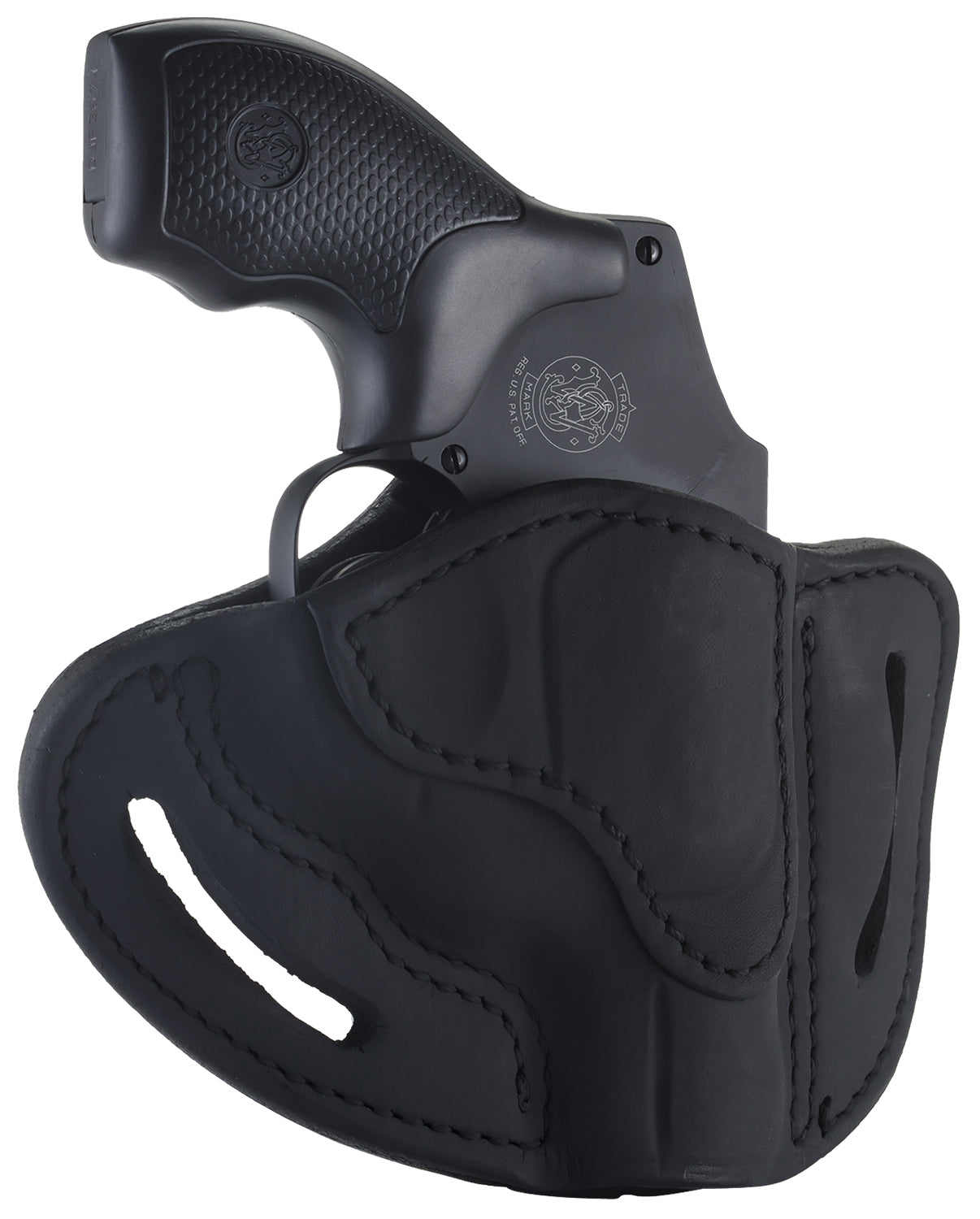 1791 Gunleather RVHX-1 OWB Stealth Black Leather Belt Slide Holster J-Frame Right Hand