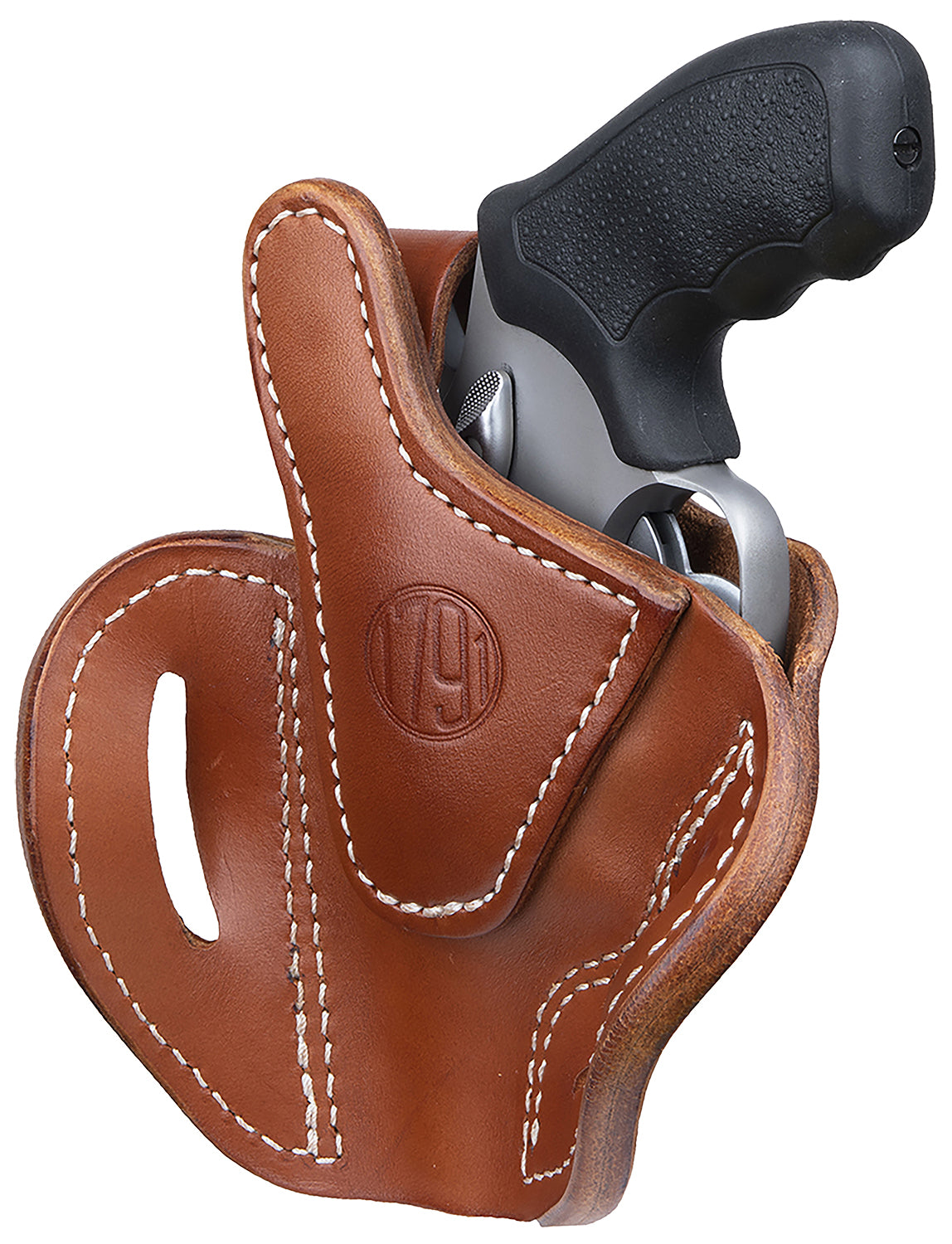 1791 Gunleather RVHX-2S OWB Classic Brown Leather Revolver Holster Size 02S Fits K/L-Frame Up to 3" Barrel Belt Slide Right Hand
