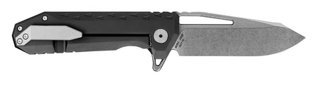 Southern Grind Penguin 3.50" Folding Drop Point Stonewashed CPM S90V Blade, Black Titanium Handle