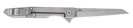 Southern Grind Quill 3" Folding Wharncliffe Stonewashed CPM S90V Blade, Stonewashed Titanium Handle