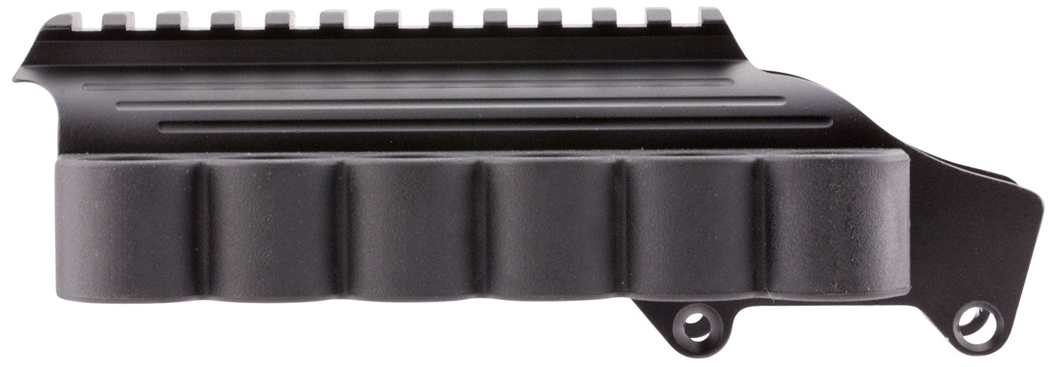 TacStar 1081035 Sidesaddle Rail Mount Remington 870/1100/1187 12 Gauge 6rd Black Aluminum w/Polymer Shell Carrier