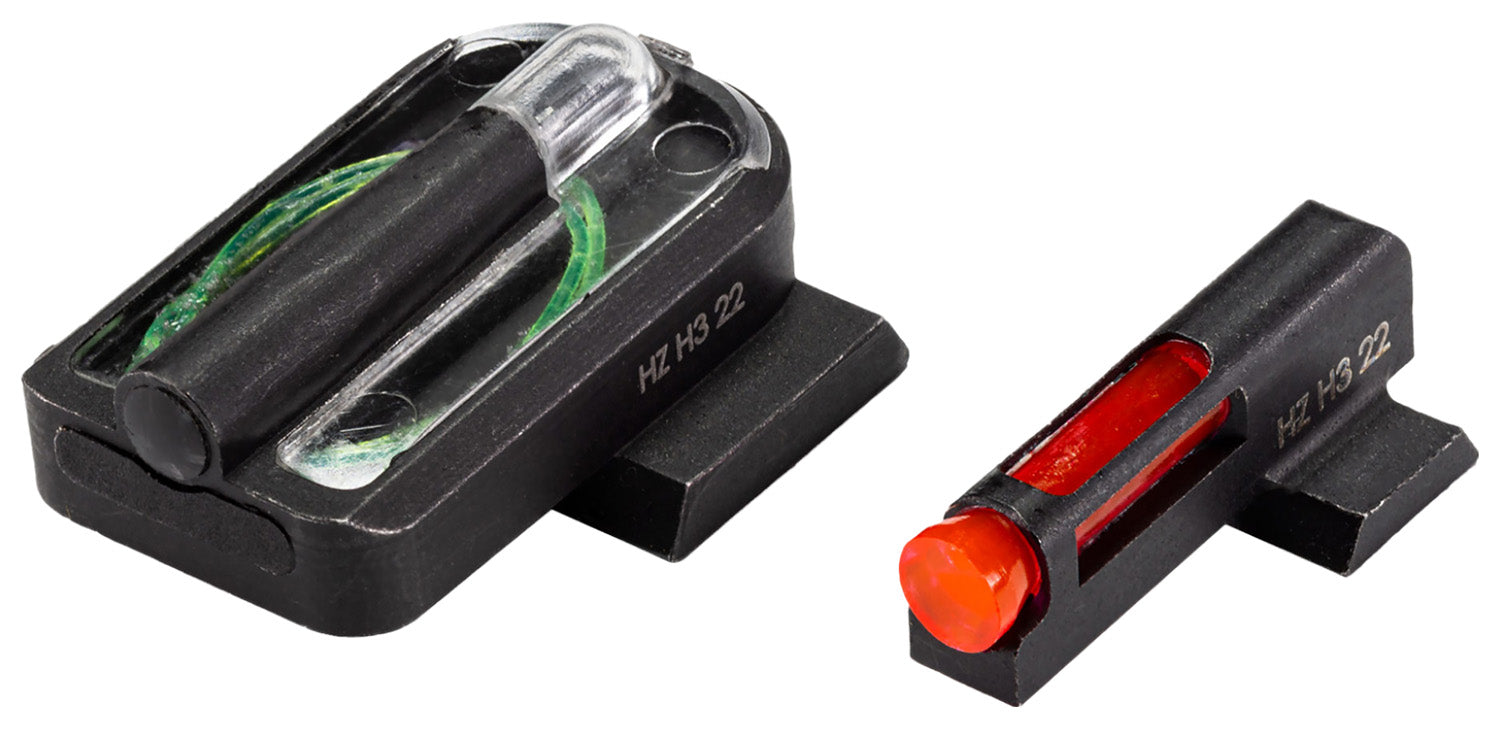 HiViz MPFD21 FastDot H3 S&W M&P Sight Set - Red Fiber Optic Front, Green Tritium Rear