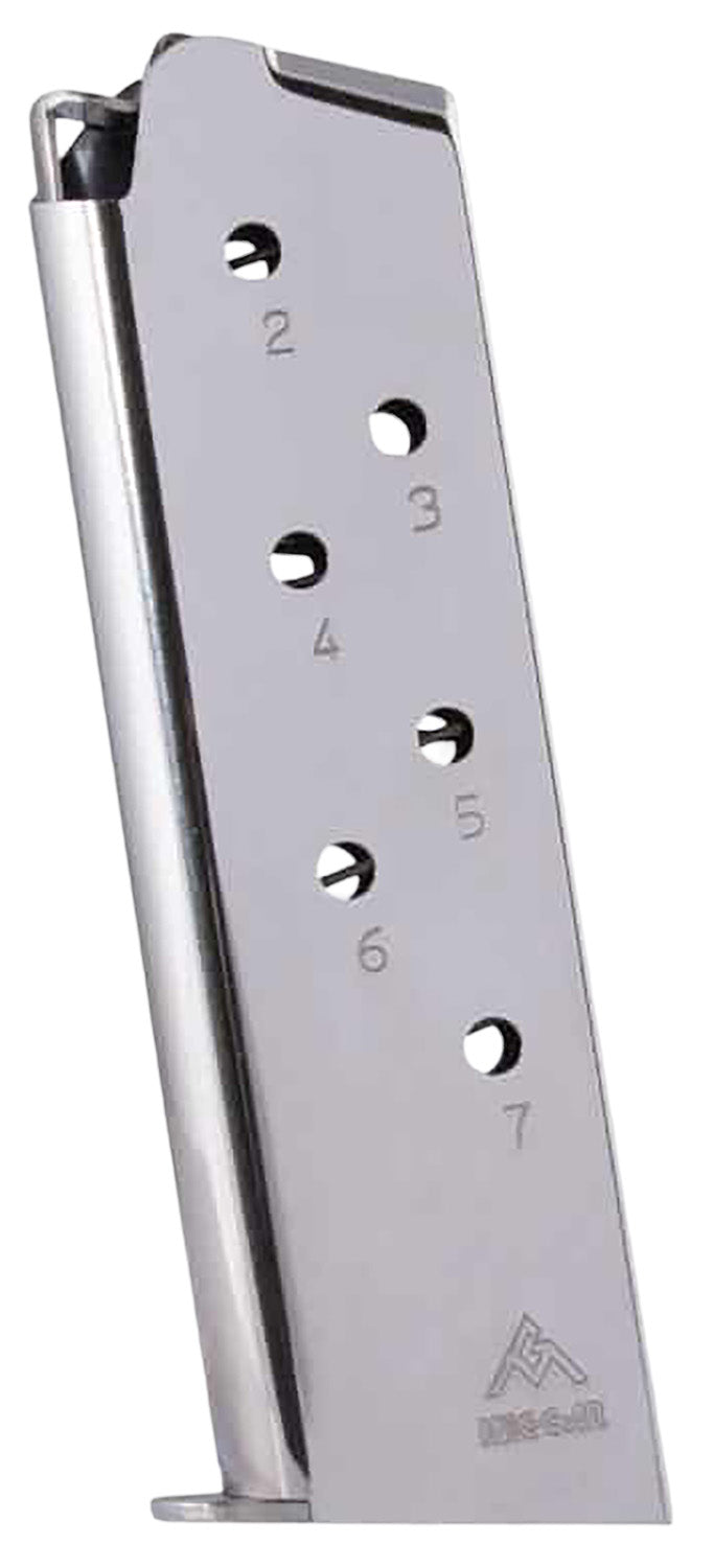 Mec-Gar MGCG4507N 7-Round 45 ACP Magazine for Colt Government 1911 Nickel Stainless Steel