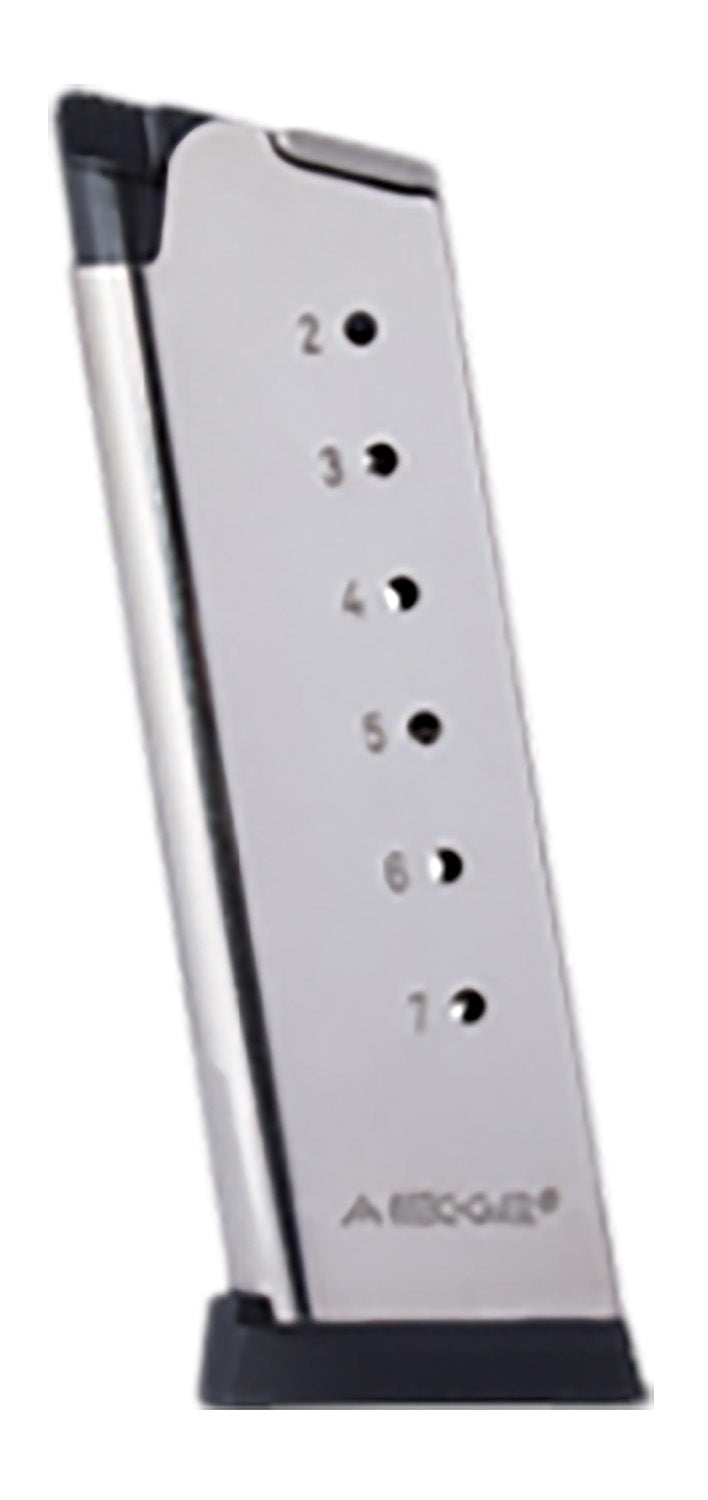 Mec-Gar MGCO4507NPF 1911 Officers 7rd .45 ACP Nickel Carbon Steel Magazine