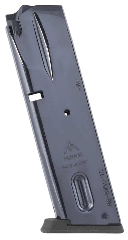Mec-Gar MGSW5915N 15rd 9mm Magazine for S&W 5900 Series/915/910/659 Black Nickel