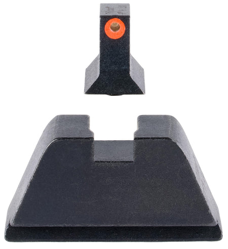 Trijicon GL201C601138 Suppressor/Optic Height Sights Green Tritium Orange Outline Front Black Blank Rear Glock 17/19/22