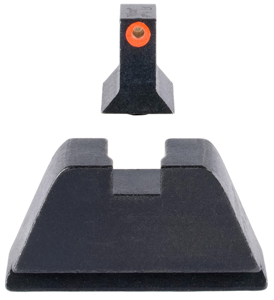 Trijicon GL201C601138 Suppressor/Optic Height Sights Green Tritium Orange Outline Front Black Blank Rear Glock 17/19/22