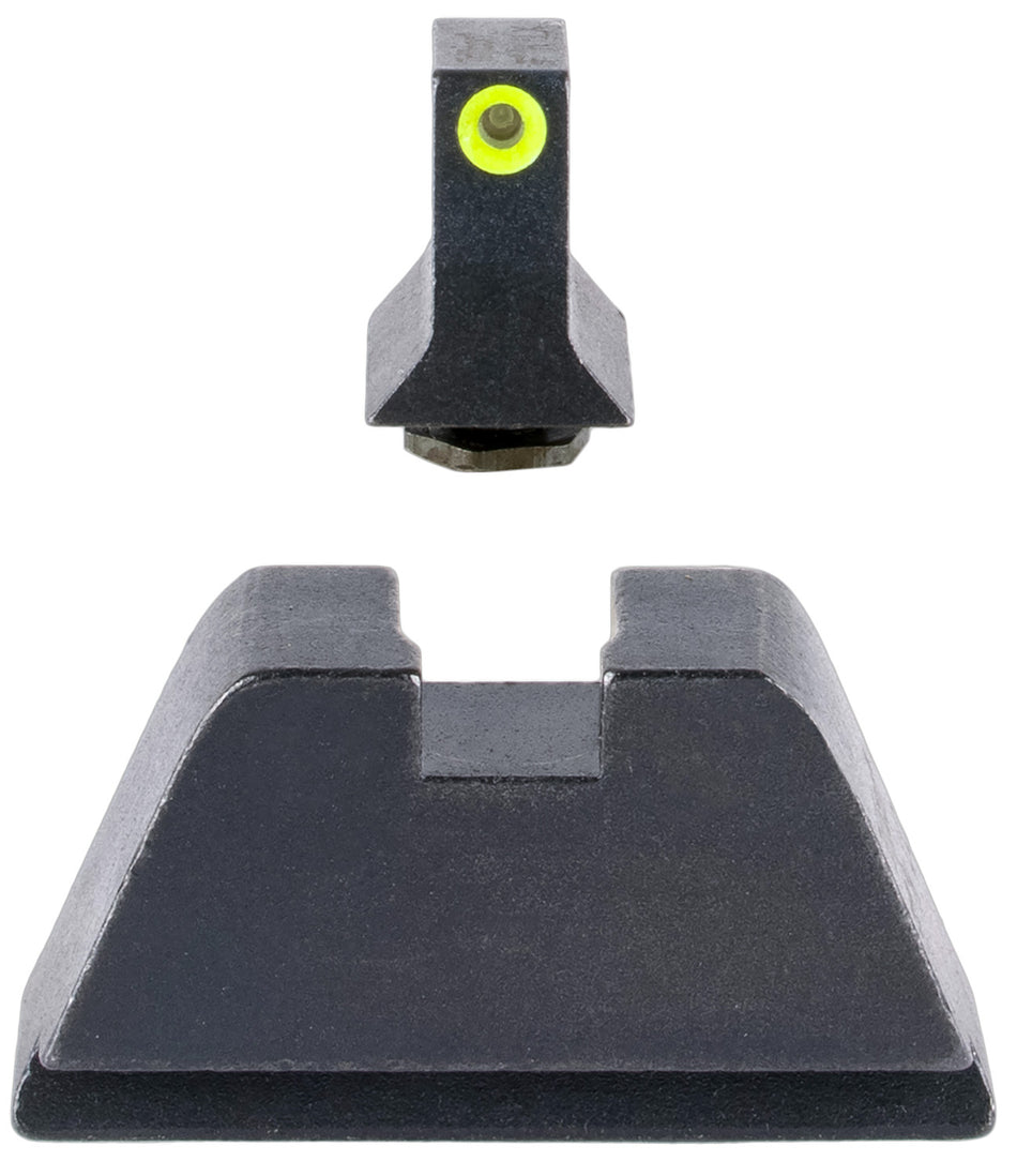 Trijicon GL201C601139 Suppressor/Optic Height Sights Green Tritium Yellow Outline Front Black Blank Rear Glock 17/19/22