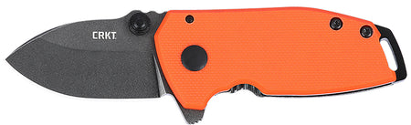CRKT 2486 SQUID Compact 1.75" Folding Drop Point Stonewashed D2 Steel Blade, Blaze Orange G10 and Stainless Steel Handle