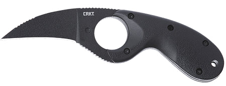 CRKT 2516K Bear Claw 2.39" Fixed Hawkbill Plain Black Powder Coated AUS-8A Blade, Black Textured GRN Handle with Sheath