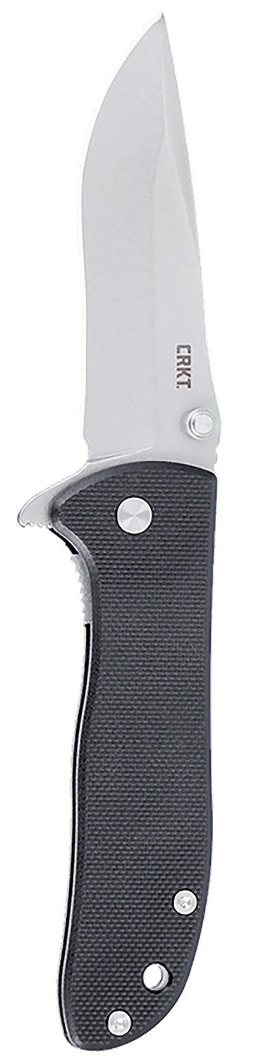 CRKT 6450D2 Drifter EDC Folding Knife 2.88" Drop Point Stonewashed D2 Steel Blade, Black Textured G10 Handle