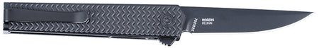 CRKT 7081D2K CEO Microflipper Folding Knife 2.36" Drop Point Black TiNi D2 Steel Blade, Black Textured Aluminum Handle