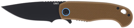 CRKT 7910 P.S.D. II Folding Knife 3.03" Drop Point Plain Black EDP AUS-10 Blade, Coyote Tan G10 Handle