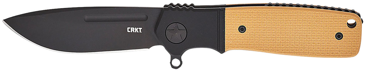 CRKT K245BKP Homefront Compact Folding Knife 2.91" Plain Black DLC S35VN Blade, Black and Tan G10 Handle