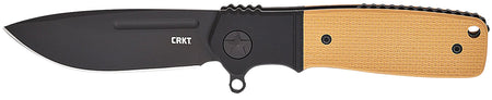 CRKT K245BKP Homefront Compact Folding Knife 2.91" Plain Black DLC S35VN Blade, Black and Tan G10 Handle
