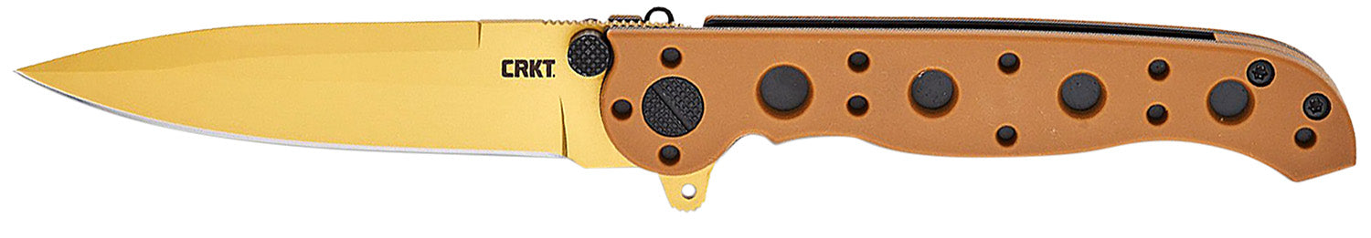 CRKT M16-01DZ EDC Folding Knife 3.03" Plain Desert Tan D2 Steel Blade, Desert Tan GRN Handle