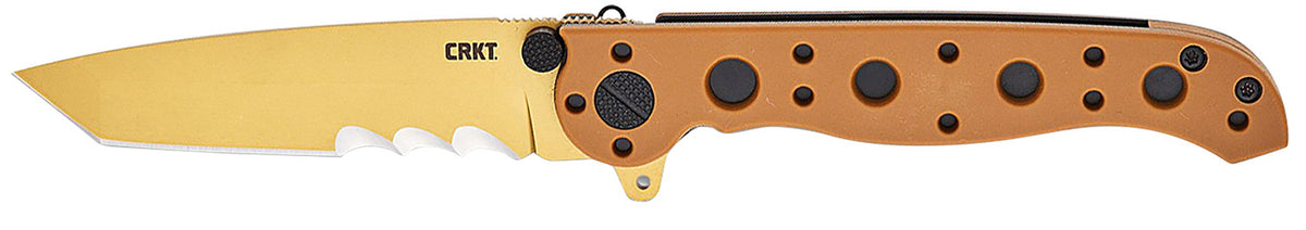 CRKT M16-10DZ EDC Folding Knife 3.03" Part Serrated Desert Tan D2 Steel Blade, Desert Tan GRN Handle