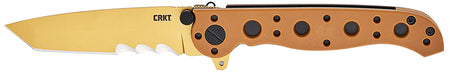 CRKT M16-10DZ EDC Folding Knife 3.03" Part Serrated Desert Tan D2 Steel Blade, Desert Tan GRN Handle