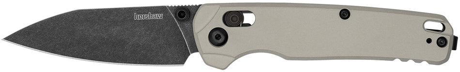 Kershaw Bel Air USA Folding Knife 3" Reverse Tanto BlackWash CPM MagnaCut Blade, Bright Nickel Cerakote Aluminum Handle