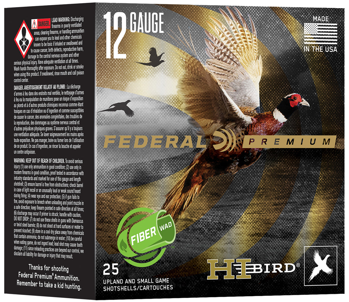 Federal Premium Hi-Bird Fiber Wad Bismuth 12 Gauge 2.75 in / 2.75 in #5 1-1/4 oz