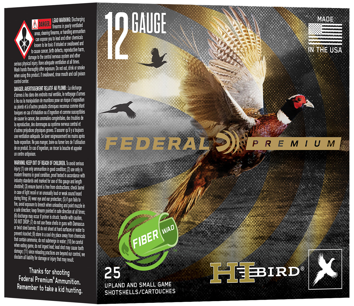 Federal Premium Hi-Bird Fiber Wad Bismuth 12 Gauge 2.75 in / 2.75 in #5 1-1/4 oz