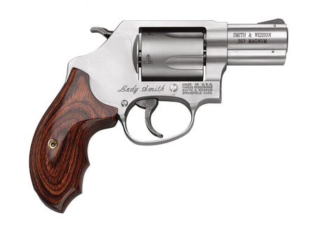 Smith & Wesson 162414 Model 60 Ladysmith *CA Compliant J-Frame 357 Mag/38 Special +P 5 Shot 2.12" Satin Stainless Steel Barrel, Satin Cylinder, Satin Stainless Steel Frame, Wood Grip, Exposed Hammer