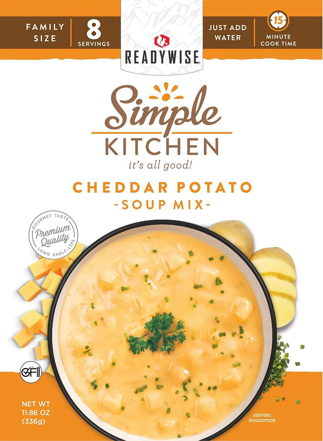 ReadyWise Simple Kitchen Cheddar Potato Soup RWSK05061 8-Serving Pouch 6 Per Case