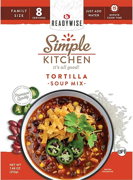 ReadyWise Simple Kitchen Tortilla Soup RWSK05063 8-Serving Pouch 6 Per Case