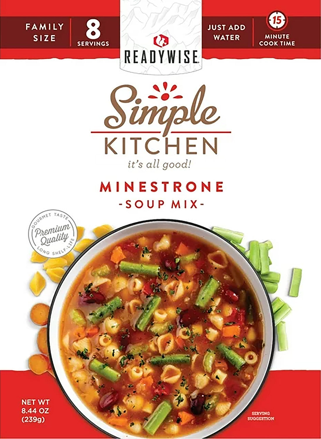 ReadyWise Simple Kitchen Minestrone Soup RWSK05065 8-Serving Pouch 6 Per Case