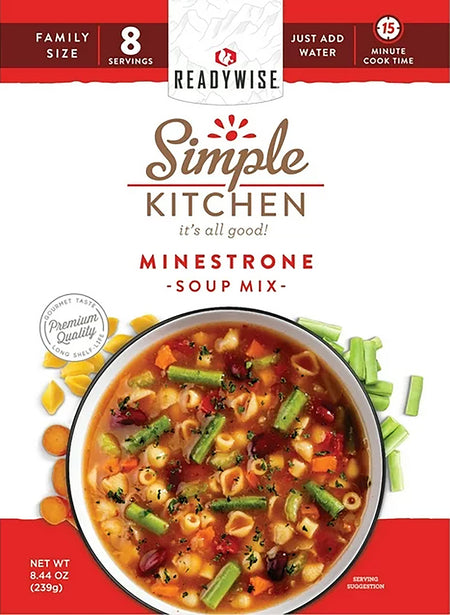 ReadyWise Simple Kitchen Minestrone Soup RWSK05065 8-Serving Pouch 6 Per Case
