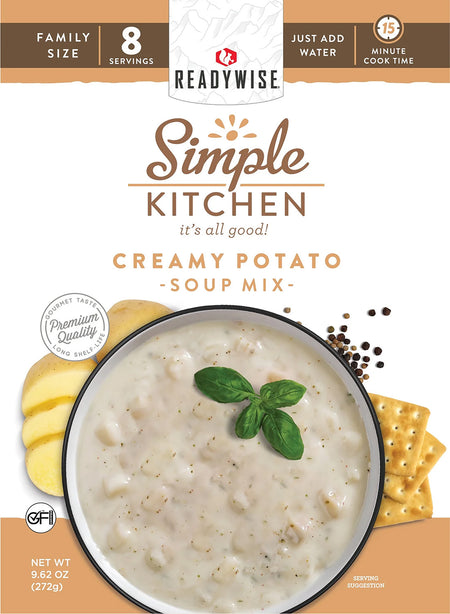 ReadyWise Simple Kitchen Creamy Potato Soup RWSK05066 8-Serving Pouch 6 Per Case