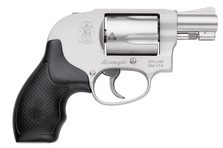Smith & Wesson 163070 Model 638 *CA Compliant 38 Special + P 5 Shot 1.88" Stainless Steel Barrel/Cylinder, Matte Silver Aluminum Alloy J-Frame, Polymer Grip, Internal Lock, Concealed Hammer