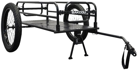 Bakcou Folding Cargo eBike Trailer Black 70" with Kickstand 20x3 Fat Tires 150-200 lb Capacity
