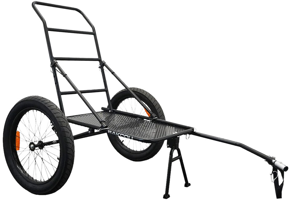 Bakcou Folding Deer eBike Trailer Black 72" with Kickstand 18x48" Fat Tires 3/8 or 10mm Axle Hitch