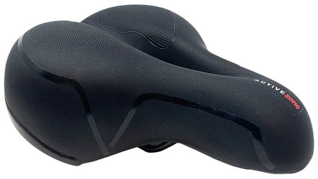 Bakcou Comfort Seat Universal Fit Black Faux Leather Oversized Bicycle Saddle
