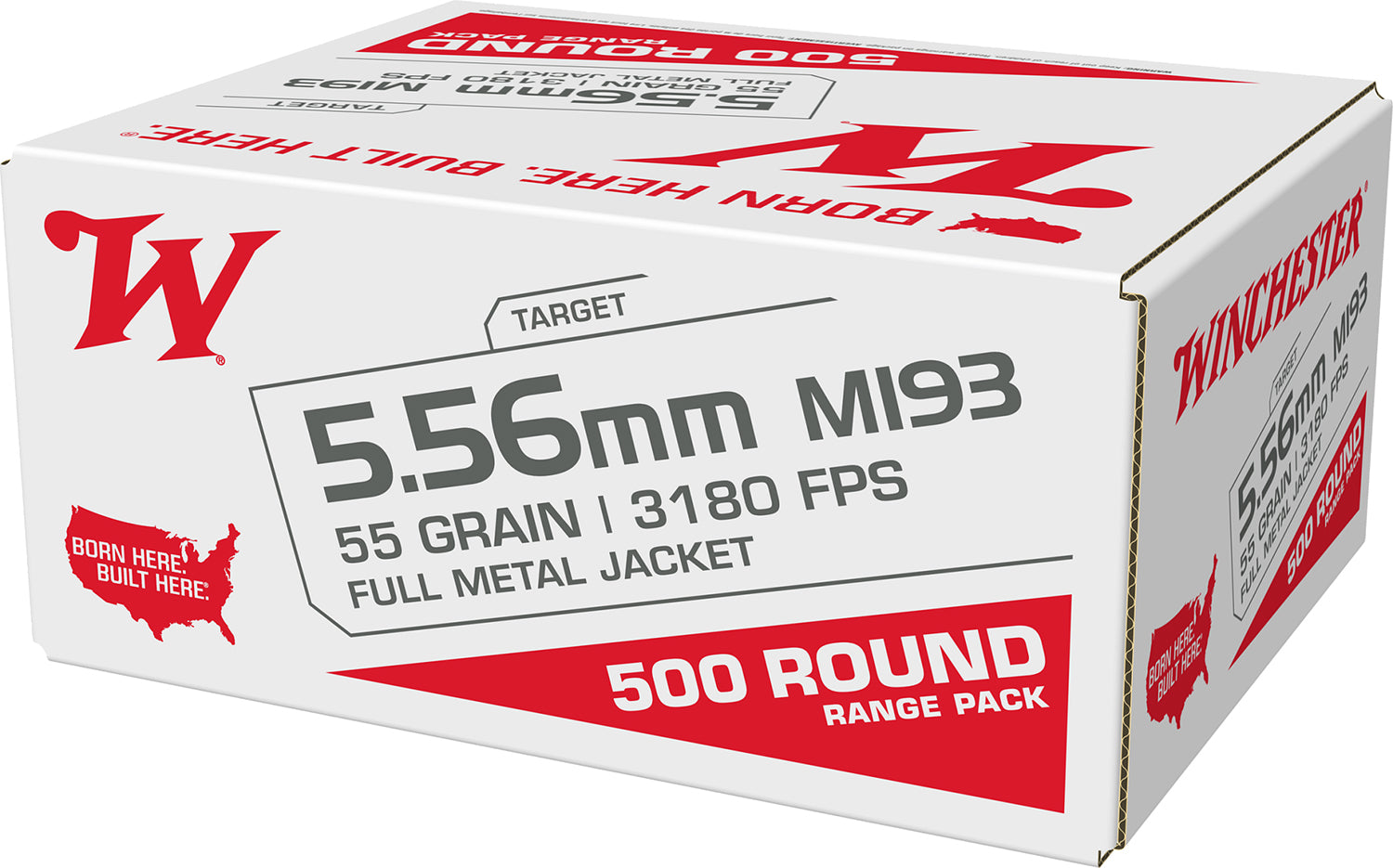 Winchester WM193500 M193 Full Metal Jacket FMJ 55 Grain 5.56x45mm NATO