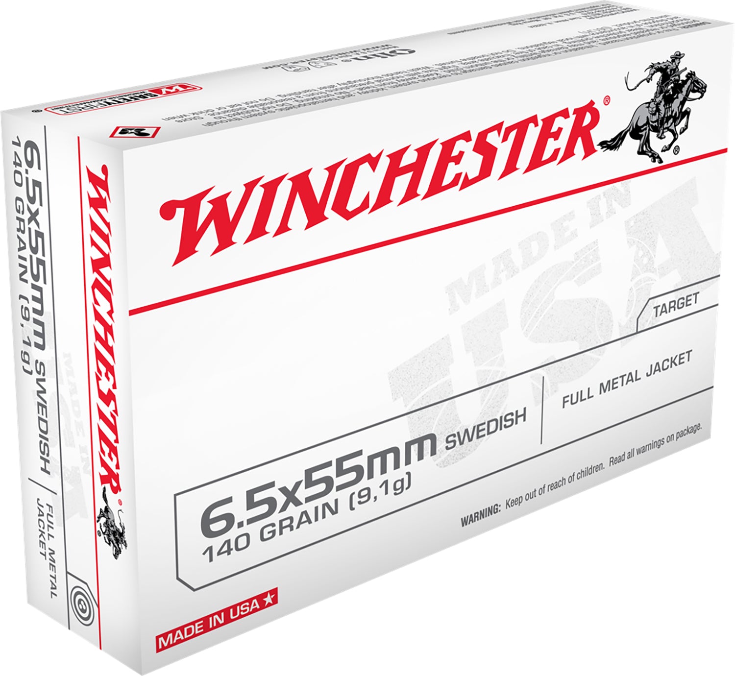 Winchester USA 6.5x55mm Swedish 140 gr FMJ ammo