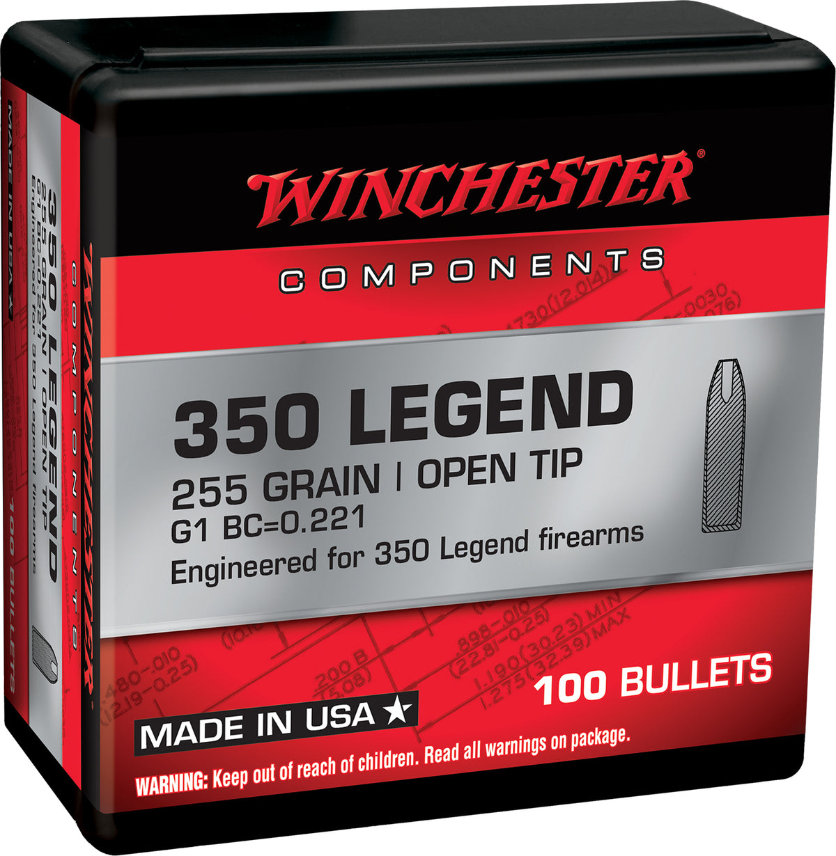 Winchester Components .350 Legend 255 gr OTM ammo