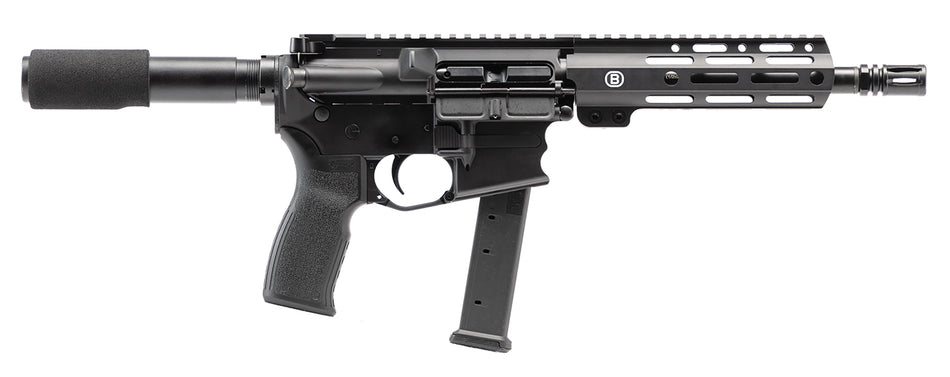 Bersa BAR9GL8BSC AR9 9mm Luger 27+1 8" Barrel, KAW Valley XL Compensator, Hard Coat Anodized Metal Finish, M-Lok Handguard, Magpul MOE+ Grip, Manual Safety