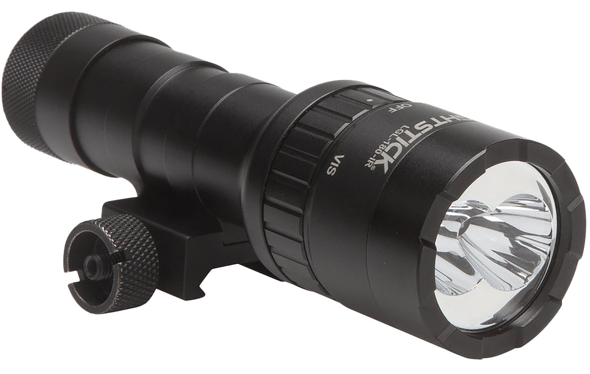 Nightstick LGL180IR Dual-Beam Long Gun Light Kit with IR Illuminator 1100 Lumens White LED 940nm Black Anodized